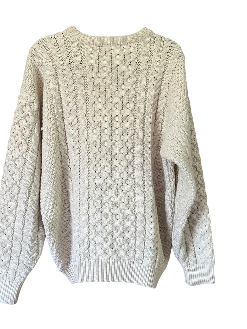 L.L. Bean Classic Fisherman’s Cable Knit Crewneck Sweater Men’s XL Cream
